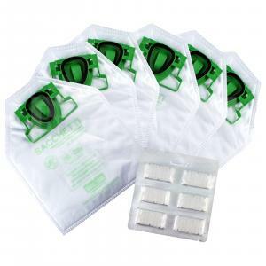 Kit Ruote E Sacchetti Folletto VK 120-122, 16 Sacchi + 20 Profumi + Scopa, Nuovo