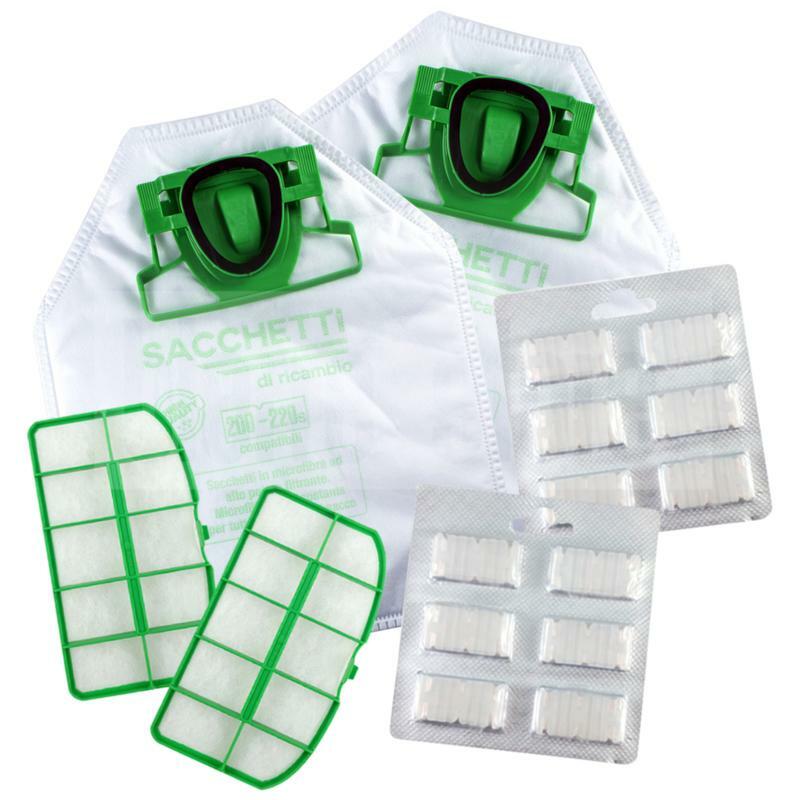bierre store sacchetti folletto vk 200 vk 220 s con 12 sacchetti profumi e 2 filtri vk220s compatibile - foto 2