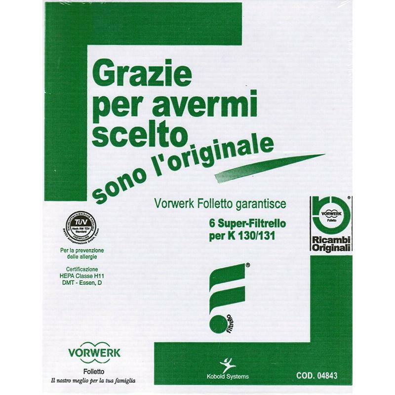 vorwerk sacchetti vk 131 vk 130 originali 6pz - foto 2