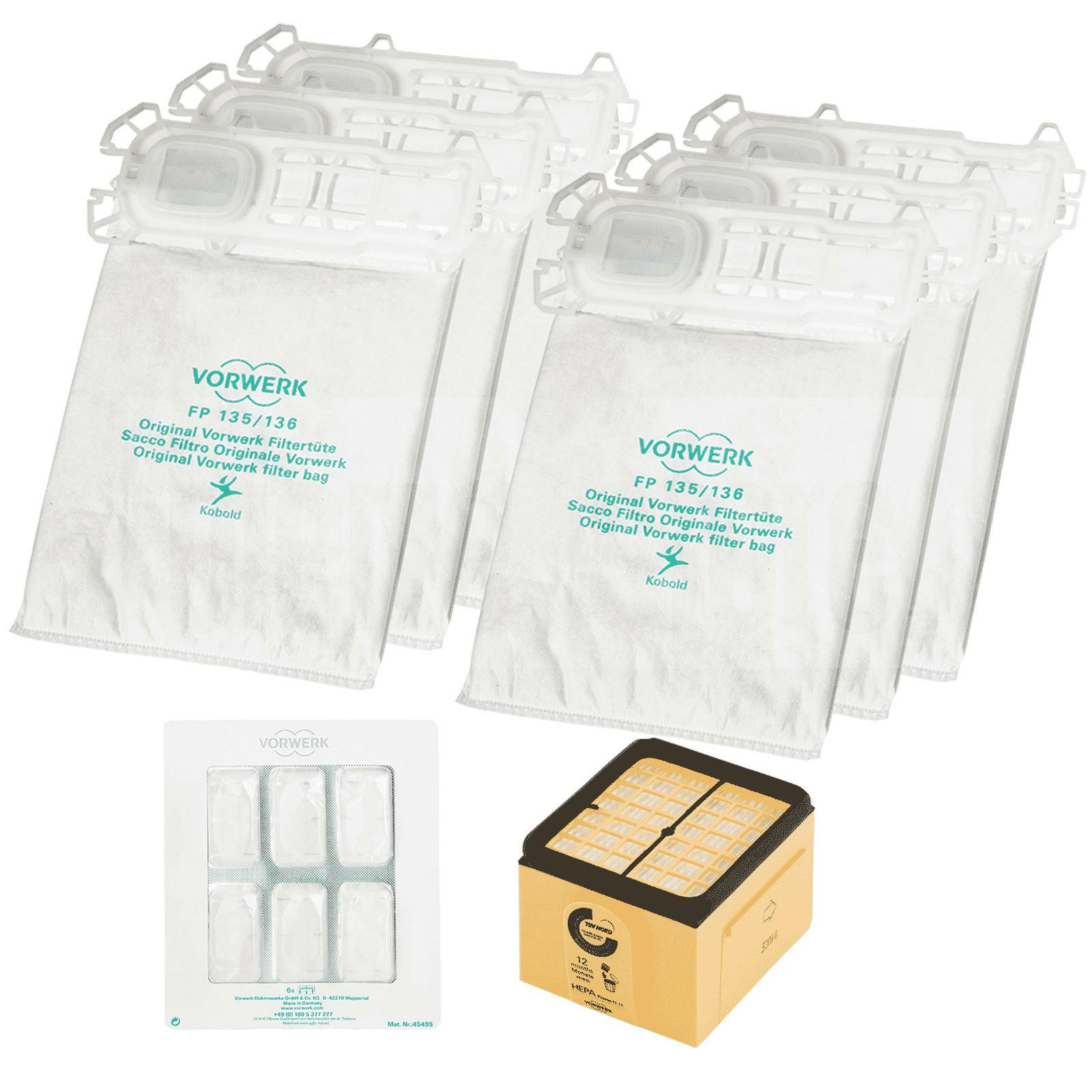 vorwerk kit farfalla folletto sacchetti hepa e dovina originali vk 135-136 - foto 1