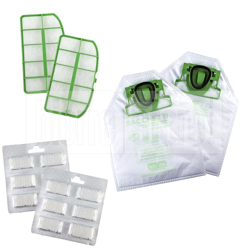 bierre store sacchetti folletto vk 200 vk 220s 12 sacchetti, filtri, profumi e sottospazzola vk200-220s compatibili - foto 3
