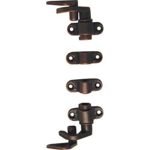 mrcas accessori in kit serratura ad aste rotanti zama bronzata 2 ganci+2 cavallotti+2 perni - foto 1