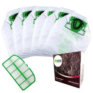 Sacchetti folletto vk 200 - 220s 6 pz + granuli coccolosa+ filtri compatibili